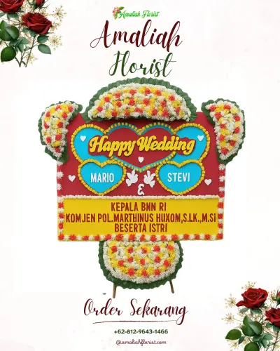 Karangan Papan Bunga Pernikahan di Tinga-tinga